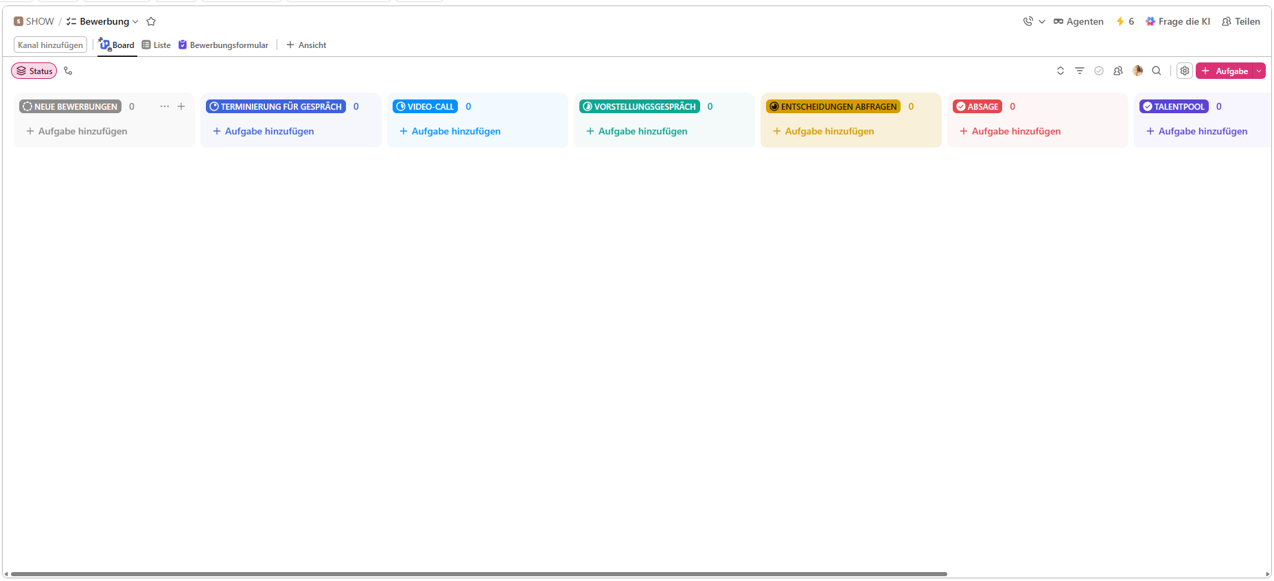 ClickUp Template Bewerbungsprozess